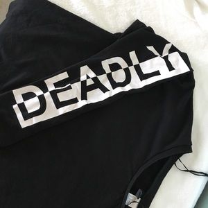 Forever 21 Black Graphic “DEADLY” Long Sleeve